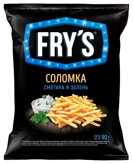 Чипсы из натурального картофеля соломкой «FRY’S» со вкусом «Сметана с зеленью»
